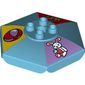 Duplo Umbrella / Parasol Top with Axle Hole with Bunny / Rabbit, Excavator and Beach Ball Print