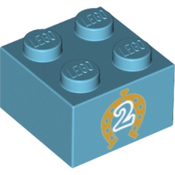Brick 2 x 2 with Horseshoe Number 2 Print