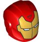 Helmet with Armor Plates and Ear Protectors with Gold Mask with White Eye Slits and Black Triangle Print (Iron Man)