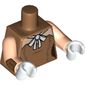 Torso Corset, Light Nougat Shoulders and White Bow / 3 Body Lines on Back Print, Light Nougat Arms with Button Cuffs Print, White Hands