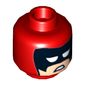Minifig Head Calendar Man, Balaclava, Black Eyemask, Light Nougat Face and Scowl Print