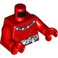 Torso Shirt with Round Collar, Necklace with 4 Beads and White Tied Belt with Calendar Numbers Print, Red Arms and Hands