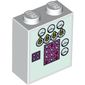 Brick 1 x 2 x 2 with Inside Stud Holder with Stylised Yellow Submarine Control Panel Print