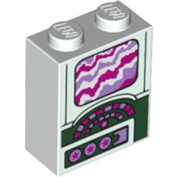 Brick 1 x 2 x 2 with Inside Stud Holder with Stylised Yellow Submarine Screen Print