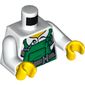 Torso Overalls, Green over Dark Bluish Grey Belt, Prison Shirt Print, White Arms, Yellow Hands