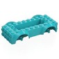 Vehicle Base 4 x 10 x 2 1/2 with Mudguards, Wheel Pins and 6 x 2 Centre Recess with 3 Holes, Medium Azure Wheel Holders