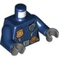 Torso Police Jacket with Radio, Zipper Pockets, and Gold Badge on Front / 'POLICE' on Back Print, Dark Blue Arms, Dark Bluish Gray Hands