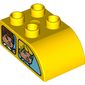 Duplo Brick 2 x 3 x 1 with Curved Top - 2 Windows on each Long Side with a Different Face in each of the 4 Windows