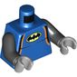 Torso Wetsuit with Black and Orange Trim, Batman Logo Print, Black Arms, Light Bluish Gray Hands