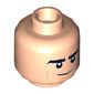 Minifig Head Bruce Wayne (Batman), Dual Sided, Eyebrows, Tan Cheek Lines, Winking with Grin with Teeth / Determined Print [Hollow Stud]