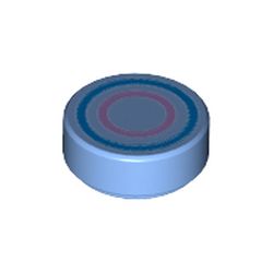 Tile Round 1 x 1 with Concentric Circles Print