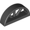 Black Window 1 x 4 x 1 2/3 with Spoked Rounded Top