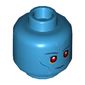 Minifig Head Admiral Thrawn, Red Eyes, Dark Blue Eyebrows, Blue Cheek Lines, with Neutral Closed Mouth / Angry Open Mouth Print