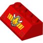 Slope 45° 2 x 4 with Fire, Red Axes and Yellow Stripes Print