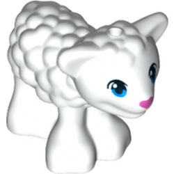 Animal, Sheep / Lamb with Blue Eyes and Dark Pink Nose Print