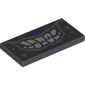 Tile 2 x 4 with Mouth with Sinister Smile, Light Bluish Gray Teeth and Dark Bluish Gray Lips