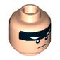 Minifig Head Batman, Black Stripe on Forehead, Stern / Open Mouth Angry Print