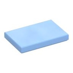 LEGO part 26603 FLAT TILE 2X3 in Light Royal Blue/ Bright Light Blue