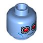 Minifig Head Mr Freeze, Goggles with Red Lenses, Blue Cheek Lines Print [Hollow Stud]