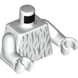 Torso Light Bluish Gray Fur Print (Moroff), White Arms and Hands
