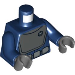 Torso Uniform with Dark Bluish Gray Chest and Belt Print (Admiral Raddus), Dark Blue Arms, Dark Bluish Gray Hands