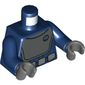 Torso Uniform with Dark Bluish Gray Chest and Belt Print (Admiral Raddus), Dark Blue Arms, Dark Bluish Gray Hands