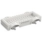 Vehicle Base 8 x 16 with Wheel Arches, Front and Side Studs, and 4 x 14 Recessed Studded Section, 3 Holes, White Wheel Clip Pins