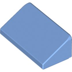 LEGO part 10085984 ROOF TILE 1 X 2 X 2/3, ABS in Medium Blue