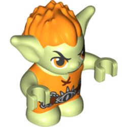 Goblin - Orange Hair and Tunic - Brown Belt with Silver Chain and Hook (Barblin) Print