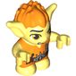 Goblin - Orange Hair and Tunic - Brown Belt with Drumsticks and folded Music (Beiblin with Right Side Open Mouth Smile) Print