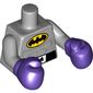 Torso Muscles, Belt, and Batman Logo Print, Light Bluish Gray Arms, Dark Purple Boxing Gloves