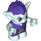 Goblin - Dark Purple Hair and Tunic - Brown Belt with Hammer and Nails (Fibblin with Dark Purple Open Mouth with 2 Fangs) Print