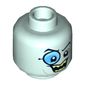 Minifig Head Penguin, Monocle, Eyebrows, Gray around Eyes, Open Smile with Sharp Teeth Print