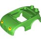 Duplo Car Body with 2 Studs on Back, & Yellow Headlights with Black Shadow Print