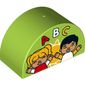 Duplo Brick 2 x 4 x 2 Curved Top with Sun, Two Children, and ABC Print