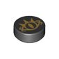 Tile Round 1 x 1 with Pearl Gold Evil Eye Print