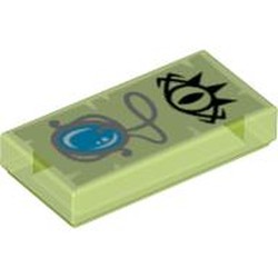 Tile 1 x 2 with Black Evil Eye and Silver Necklace Print