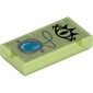 Tile 1 x 2 with Black Evil Eye and Silver Necklace Print