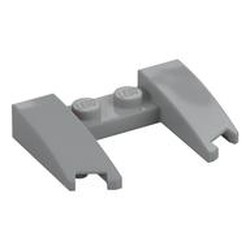 LEGO part  FRONT 4X3X2/3, W/ BOW in Medium Stone Grey/ Light Bluish Gray