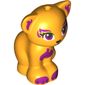 Animal, Cat, Sitting with Magenta Eyes and Inner Ears - Black Nose and Mouth - Magenta Chest Markings and Paws Print