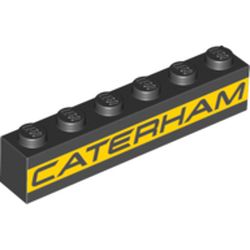 Brick 1 x 6 with 'CATERHAM' on Yellow Stripe print