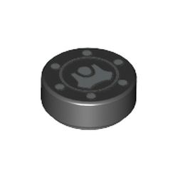 Tile Round 1 x 1 with Filler / Fuel / Gas Cap print