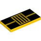 Tile 2 x 4 with Vent Grille over 2 Thick Black Stripes print