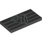Tile 2 x 4 with Silver '7' and Grille Lines print