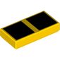 Tile 1 x 2 with 2 Large Black Squares print