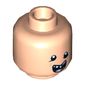 Minifig Head Sloth, Uneven Eyes, Open Mouth with Missing Teeth and Pink Tongue Print [Hollow Stud]