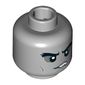 Minifig Head Shade, Bushy Eyebrows, Dark Bluish Gray Sunken Eyes, Cheek Lines, Frown with Teeth Print [Hollow Stud]