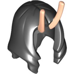 Hair with Antennas, Long Wavy with Center Part and 2 Light Nougat Antennae Pattern