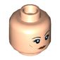 Minifig Head, Eyebrows, Dark Orange Cheek Lines and Lips, Eyebrow Raised / Open Mouth Angry Print