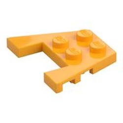 LEGO part 28842 PLATE 3X4 W/ANGLES in Flame Yellowish Orange/ Bright Light Orange
